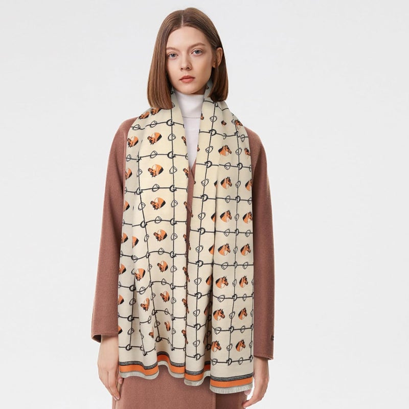 EXTREE Scarfs for Women Pashmina Silky Shawl Wrap for Evening Dressing Blanket Open Front Poncho Cape - Image 4